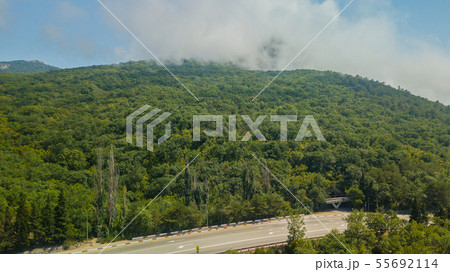 Beauty nature landscape Crimea with tree forest, roads, horizontal photo Beauty nature landscape Crimea with tree forest, roads, horizontal photo 55692114