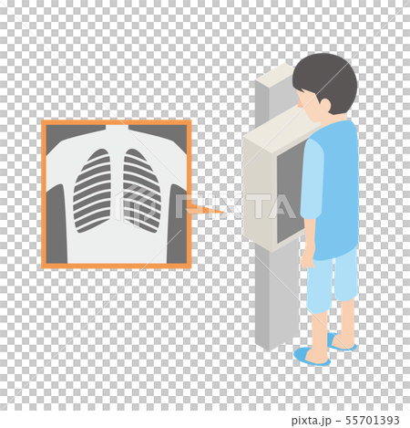 胸部ｘ線検査 健康診断 レントゲン検査のイラスト素材