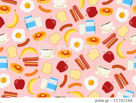 Seamless pattern of breakfast menu set background Seamless pattern of breakfast menu set background 55702588