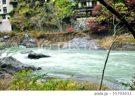 御岳渓谷紅葉と多摩川川原 御岳渓谷紅葉と多摩川川原 55703032