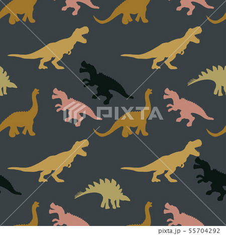 Pastel colours dinosaurs silhouette pattern 55704292