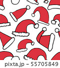 Seamless Christmas pattern with Santa Claus caps 55705849