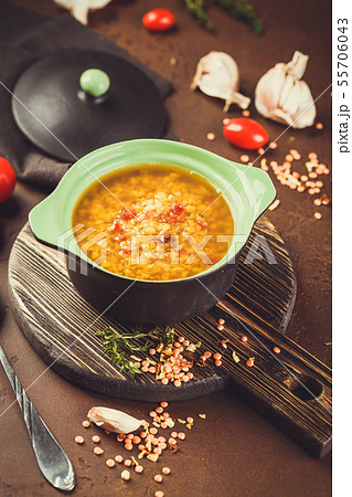 Lentil soup - Masoor Dal or Dal Tadka Curry Lentil soup - Masoor Dal or Dal Tadka Curry 55706043
