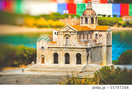 miniature diorama of Duomo di Cagliari in Sardegna - Italy 55707168