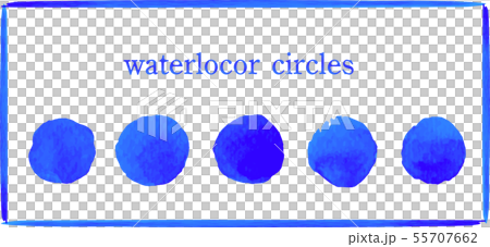 水彩_watercolor_イラスト_丸_circle_blue_青_ブルー_ドット 水彩_watercolor_イラスト_丸_circle_blue_青_ブルー_ドット 55707662
