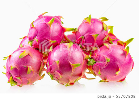 Beautiful pink dragon fruit or pitaya isolated at Beautiful pink dragon fruit or pitaya isolated at 55707808