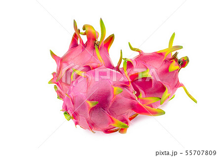 Beautiful pink dragon fruit or pitaya isolated at Beautiful pink dragon fruit or pitaya isolated at 55707809
