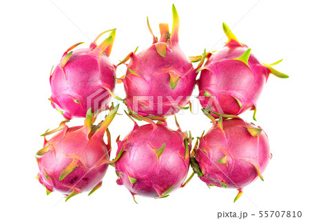 Beautiful pink dragon fruit or pitaya isolated at Beautiful pink dragon fruit or pitaya isolated at 55707810