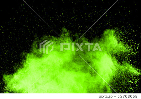 Explosive powder green on black background. 55708068