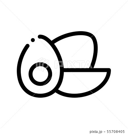 Healthy Food Chicken Eggs Vector Thin Line Icon 55708405