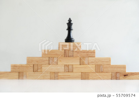 Wood block tower with architecture model Concept 55709574