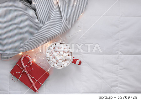 Christmas or New Year morning in bed concept 55709728