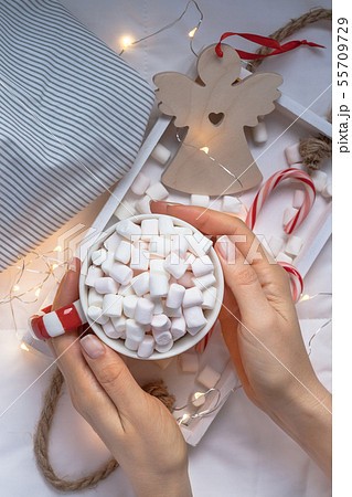 Christmas or New Year morning in bed concept 55709729