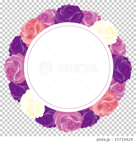 バラのリースフレーム 紫バラ のイラスト素材