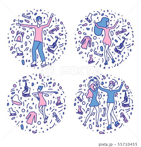 Figure skating concept. Vector illustration. 55710455