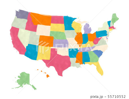 United States fo America map in watercolors United States fo America map in watercolors 55710552