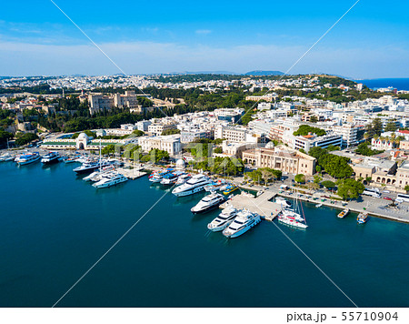 Mandraki port Rhodes city, Greece 55710904