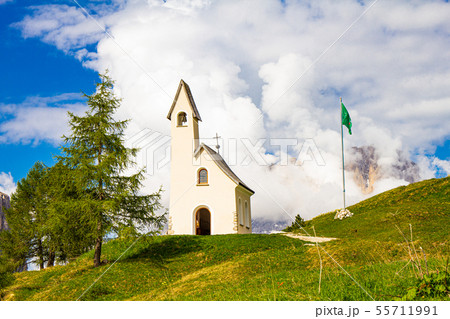 San Maurizio chapel on the passo di val Gardena San Maurizio chapel on the passo di val Gardena 55711991