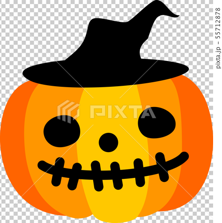 ハロウィン かぼちゃ おばけ 黒帽子のイラスト素材 55712878 Pixta