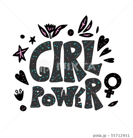 Girl power poster. Vector illustration. Girl power poster. Vector illustration. 55712931