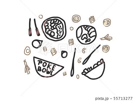 Poke bowl sign. Vector design color illustration. 55713277