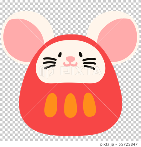 沒有主線的龍形老鼠的簡單可愛插圖 55725847