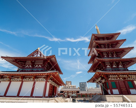 四天王寺 五重塔と金堂 四天王寺 五重塔と金堂 55746531