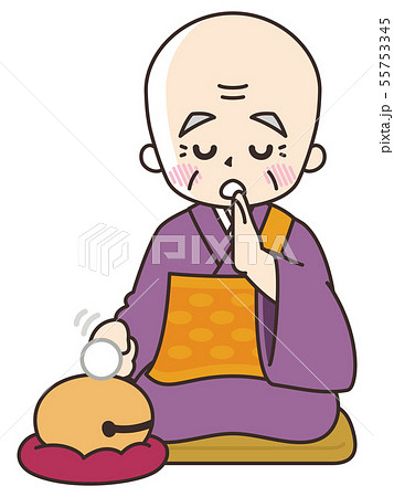 お経を唱える住職のシニア男性 55753345