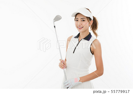 若い女性　ゴルフ 55779917