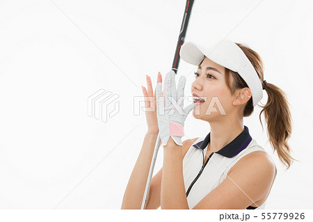 若い女性　ゴルフ 55779926