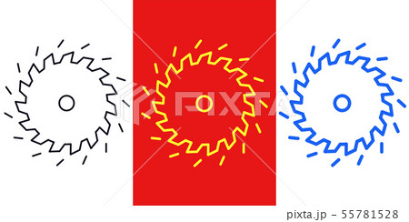Saw blade icon, different stroke thickness, Tool Saw blade icon, different stroke thickness, Tool 55781528