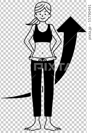 女性-全身-上昇-黒 55790491