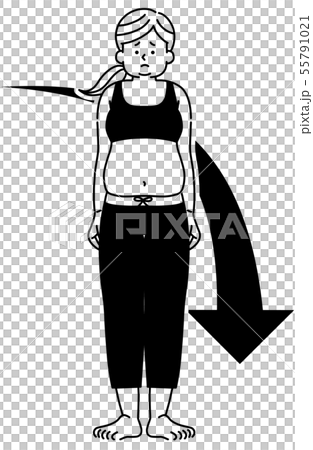 女性-全身-低下-黒 55791021