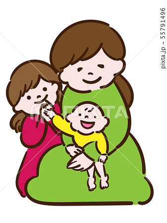 お母さんと子供達 55791496