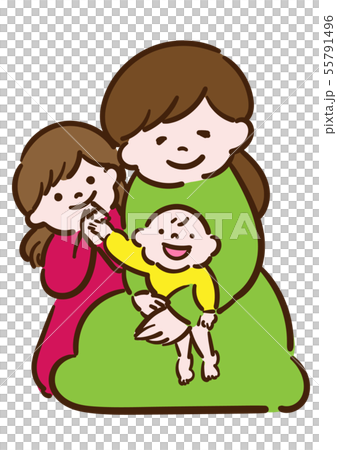 Mother and children 55791496