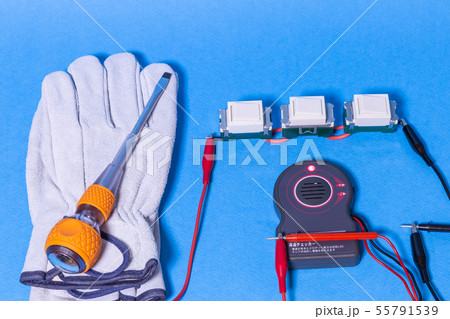 電気。点検器具用品。導通テスター、手袋、ドライバー。 55791539