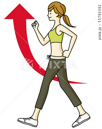 女性-ウォーキング-上昇 55793392