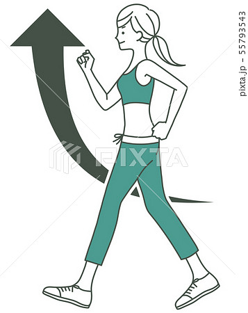 女性-ウォーキング-上昇-2色 55793543