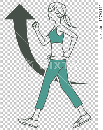 女性-ウォーキング-上昇-2色 55793543