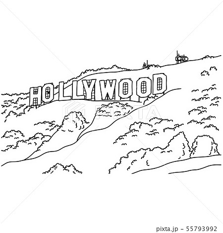 Popular inscription Hollywood Sign vector Popular inscription Hollywood Sign vector 55793992