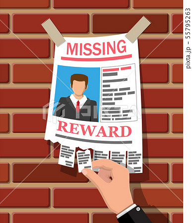Wanted person paper poster. Missing announce 55795263