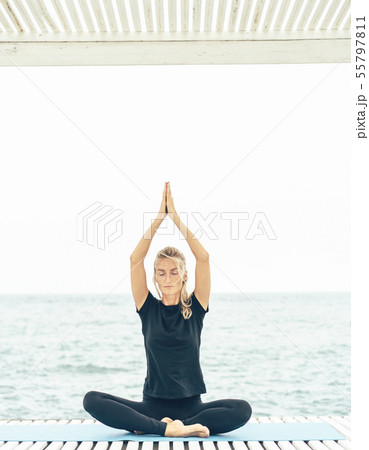Calmness and relax, female happiness, mental and 55797811