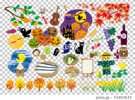 Autumn illustration set 55803635