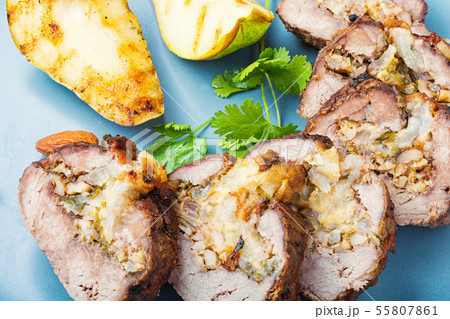 Meatloaf with fruit and nuts 55807861