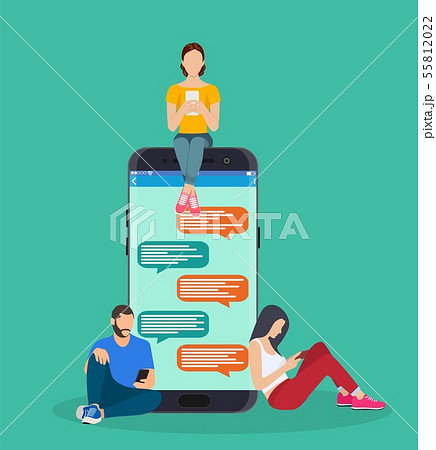 happy people use mobile smartphone happy people use mobile smartphone 55812022