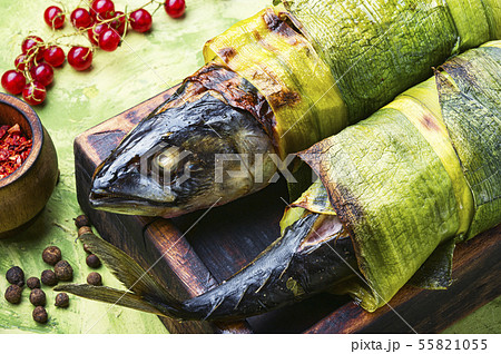 Fish baked in leek Fish baked in leek 55821055