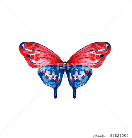 Red Fake Butterfly Isolated Stock Photo - Download Image Now - Art And  Craft, Artificial, Blue - iStock