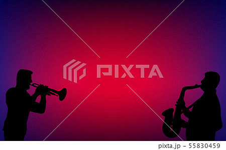 Trumpet Saxophone Player Blues Jazz Duet Nightclub 55830459