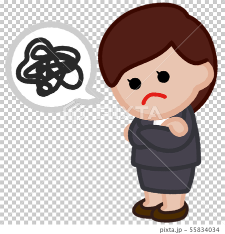Business woman embarrassed - Stock Illustration [55834034] - PIXTA