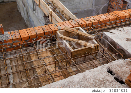 construction site of a brick house 55834331